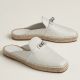 Hermes Feria Espadrille Mules in White Leather