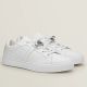 Hermes Men's Day Sneakers in White Leather