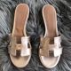 Hermes Oasis Sandals In Champagne Swift Leather