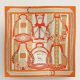 Hermes Orange Fantaisie d'Etriers Shawl 140