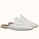 Hermes Tangeria Mules In White Calfskin