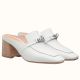 Hermes Blossom Mules 60mm In White Goatskin