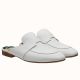 Hermes Catena Mules In White Calfskin