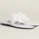 Hermes Galerie Sandals In White Calfskin