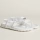 Hermes Inboard Sandals in White Leather and Ribbon