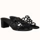 Hermes Tandem Sandals In Black Lambskin