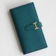 Hermes Bearn Verso Long Wallet in Vert Bosphore Epsom Calfskin