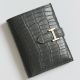 Hermes Bearn Compact Wallet in Graphite Matte Alligator Leather