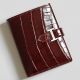 Hermes Bearn Compact Wallet in Bordeaux Shiny Alligator Leather