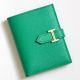 Hermes Bearn Compact Handmade Wallet in Vert Jade Chevre Mysore Goatskin