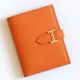 Hermes Bearn Compact Handmade Wallet in Orange Epsom Calfskin