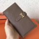 Hermes Taupe Clemence Bearn Gusset Wallet 