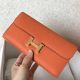 Hermes Constance Long Wallet In Orange Epsom Leather