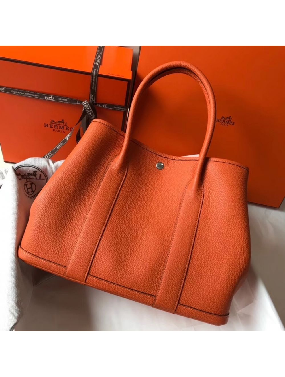 Hermes Garden Party 36 Leather Tote Bag