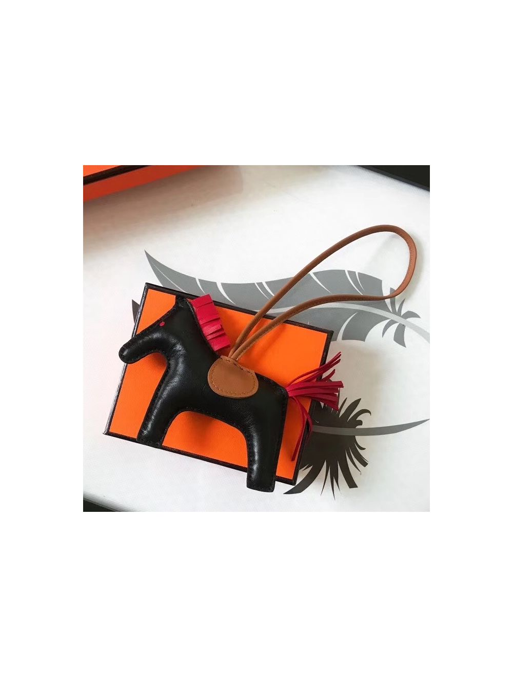 Hermes Rodeo Horse Leather Bag Charm Accessory