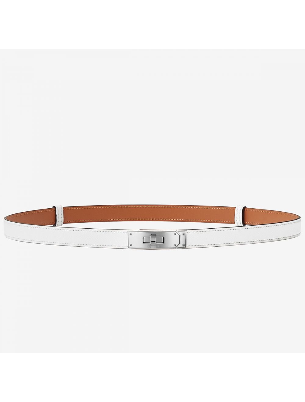 Replica Hermes Kelly 18 Belt In White Epsom Leather