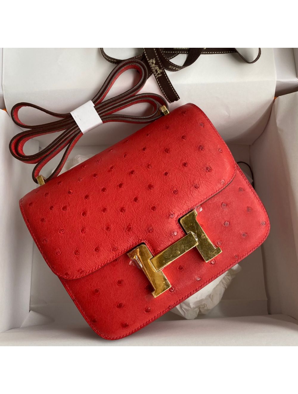 Hermès Constance Ostrich Leather Handbag