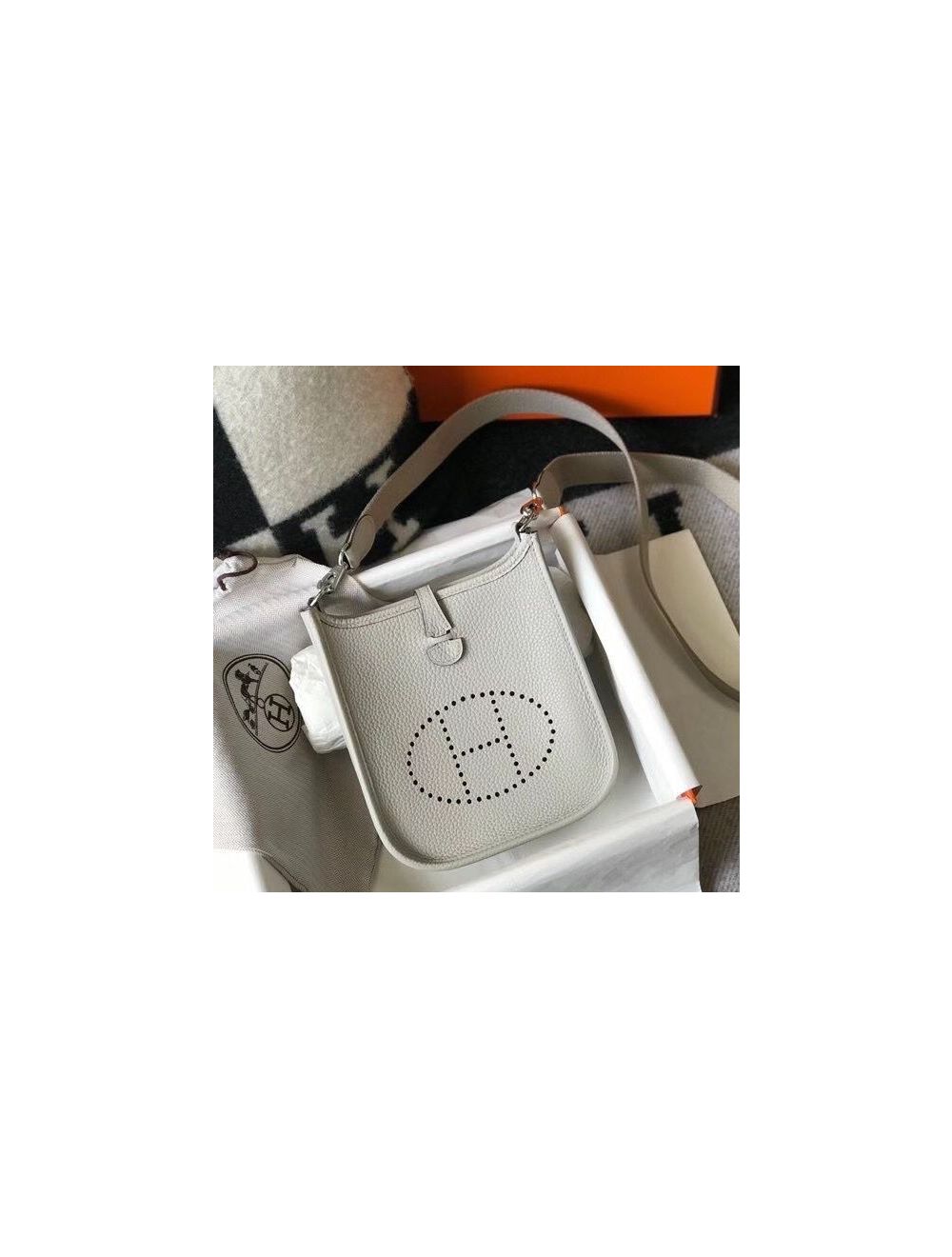 Hermes Etoupe Grey Taurillon Clemence Leather Evelyne III PM Bag at 1stDibs   etoupe color, hermes taurillon clemence evelyne tpm etoupe, hermès  clemence evelyne iii in etoupe pm by the-collectory