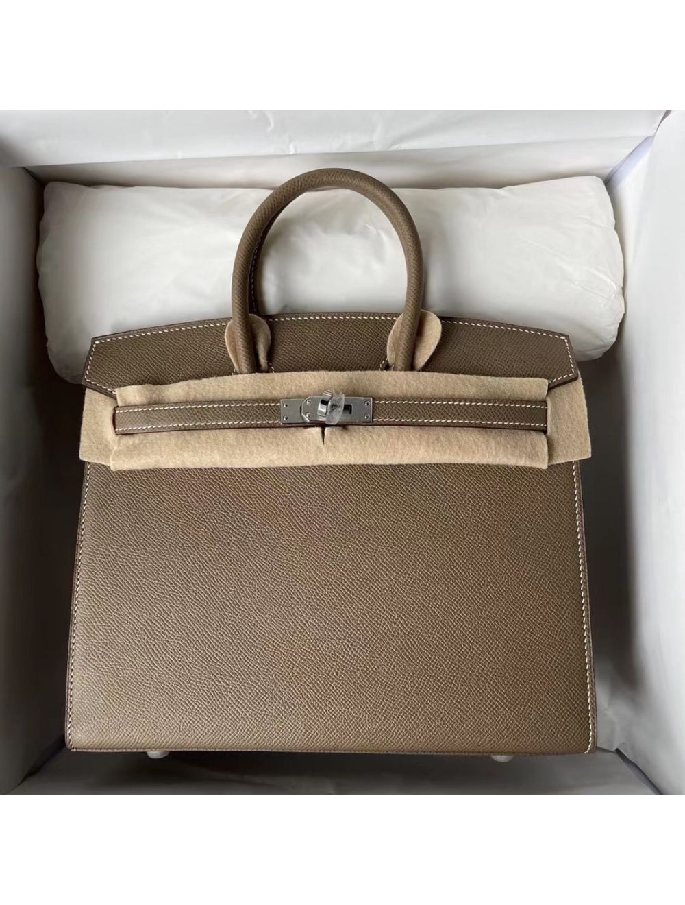 Hermes Kelly 25 Taupe Brown Togo Epsom - Replica Bags and Shoes