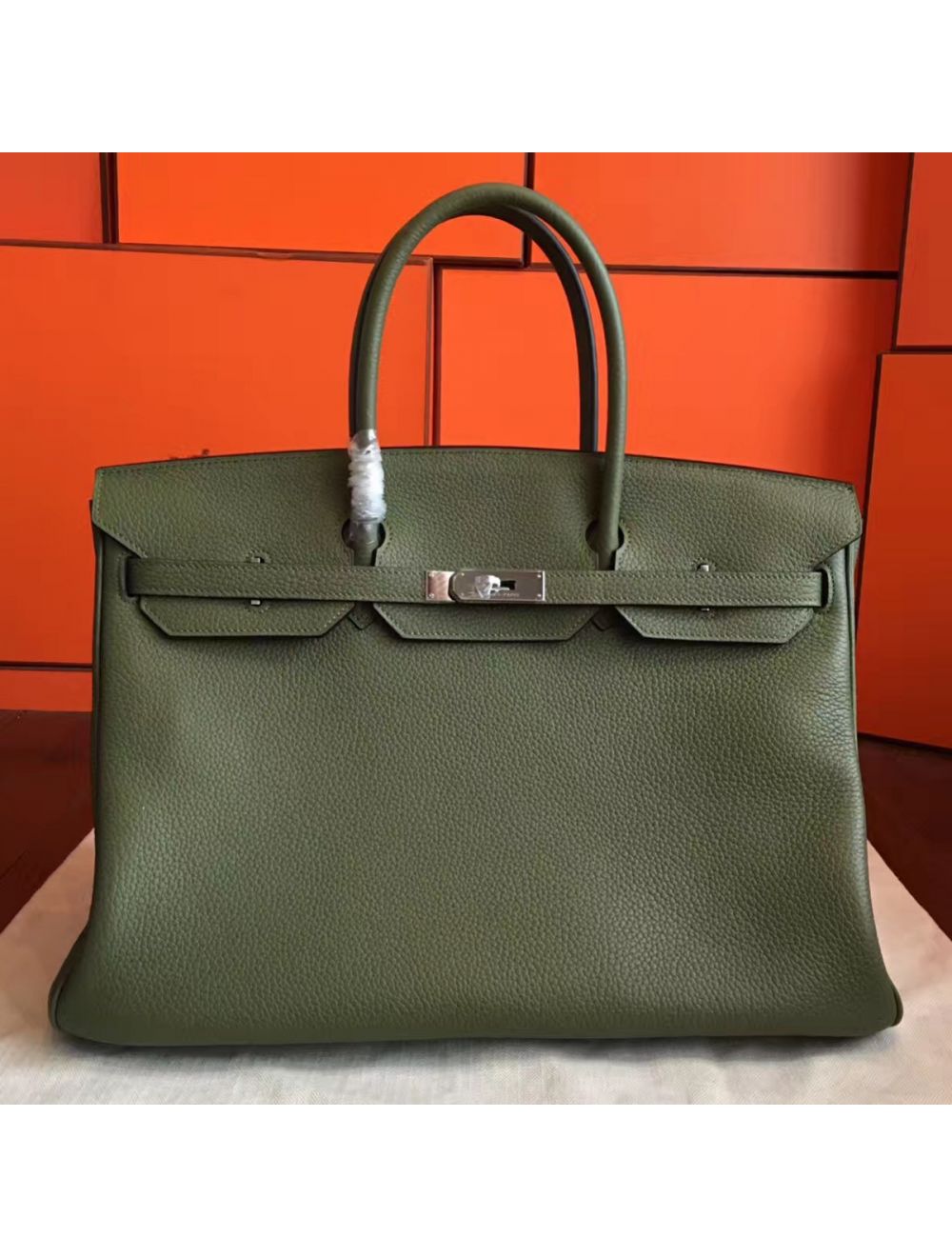 Replica Hermes Birkin 40 Handmade Bag In Canopee Clemence Leather