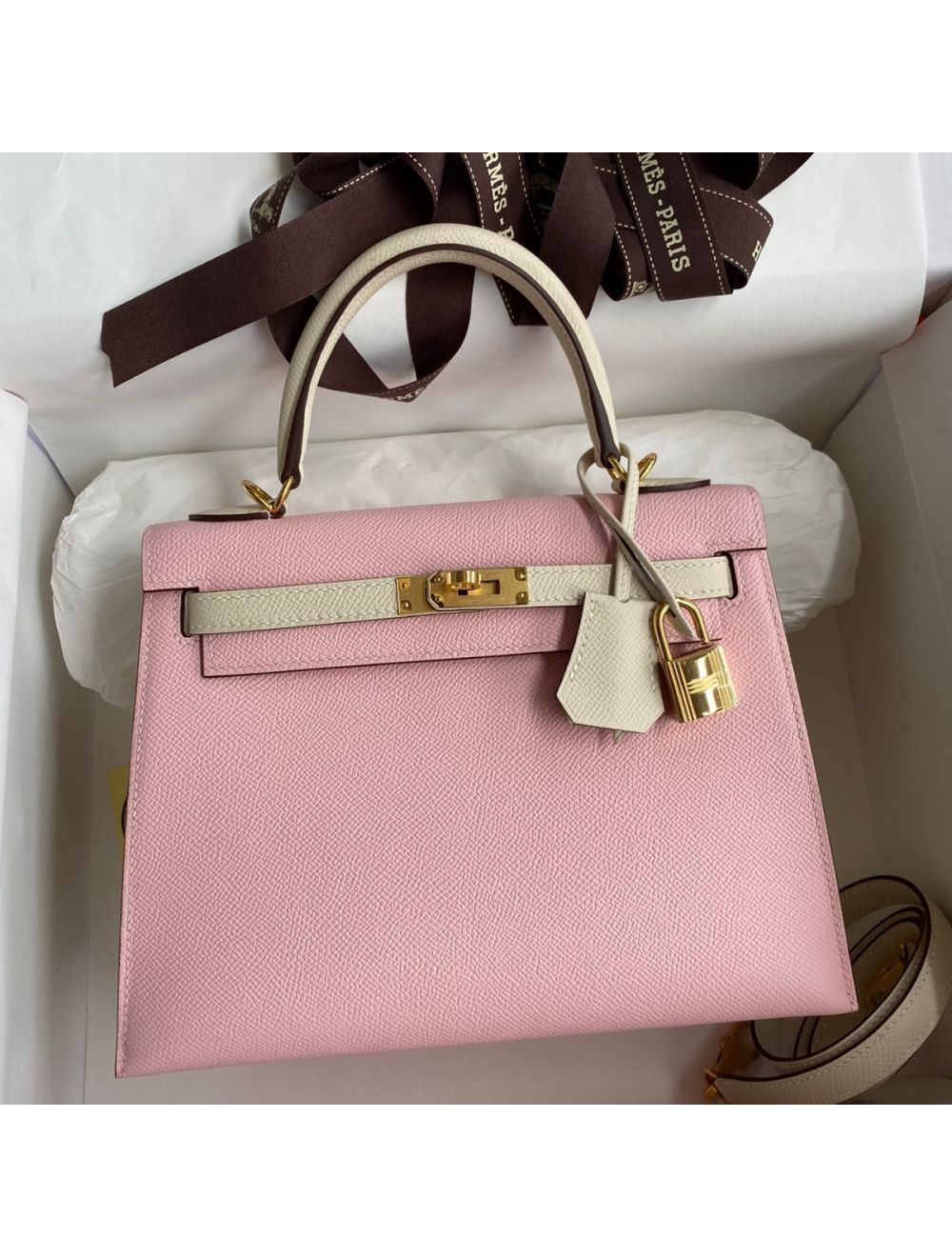 The H Place product - Hermes Kelly 25 Rose Sakura Swift leather