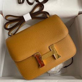 Replica Hermes Constance 24 Handmade Bag In Jaune Epsom Leather