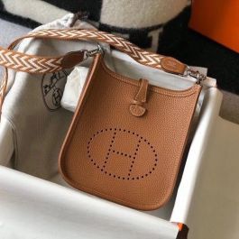 Hermes Mini Evelyne TPM Bag Gold Clemence Leather with Gold