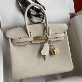 Hermes Craie Togo Birkin 25 Handbag Bag Kelly Tote Gold Hardware