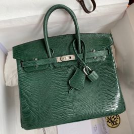 Replica Hermes Birkin 25 Handmade Bag In Malachite Swift Leather