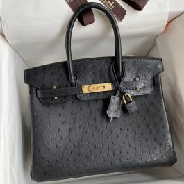 Replica Hermes Birkin 25 Retourne Handmade Bag In Parchemin Ostrich Leather