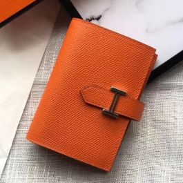 Hermes Orange Bearn Compact Wallet  Wallet, Compact wallets, Crossbody bag