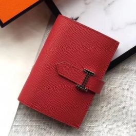 Replica Hermes Red Epsom Bearn Gusset Wallet