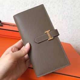 Hermes Bi-Color Tosca/Rose Tyrien Epsom Leather Bearn Gusset Wallet