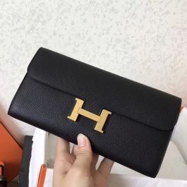 Replica Hermes Constance Long Wallet In Malachite Epsom Leather