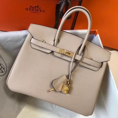 Hermes Gris Tourterelle Clemence Lindy 30cm Bag with GHW 