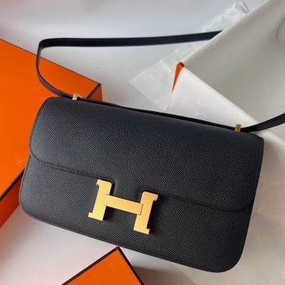 Replica Hermes Constance Long Wallet In Grey Epsom Leather