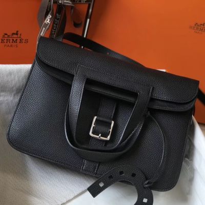 Hermès Black Mini Halzan  Street style bags, Hermes, Fashion
