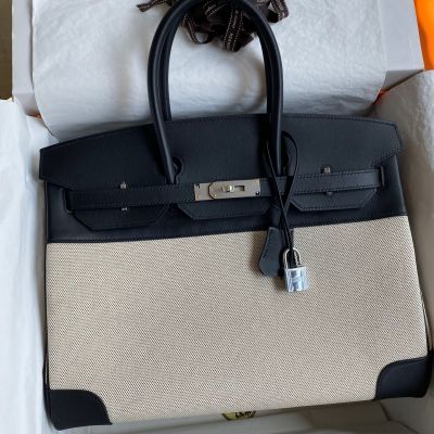 Replica Hermes Birkin 25 Retourne Handmade Bag In Black Ostrich Leather