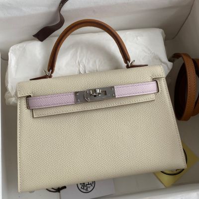 Replica Hermes Kelly Pochette Handmade Bag In Nata Swift Calfskin