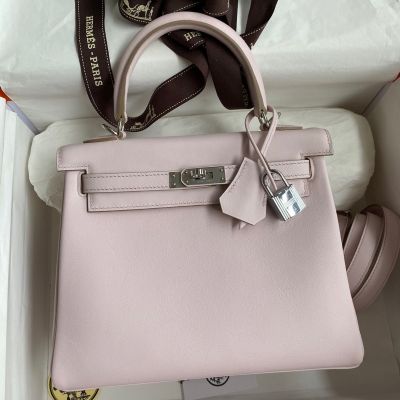 Replica Hermes Kelly Sellier 25 Handmade Bag In Rose Purple Epsom Calfskin