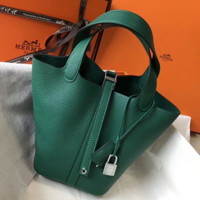 Replica Hermes Evelyne III TPM Bag In Vert Criquet Clemence Leather